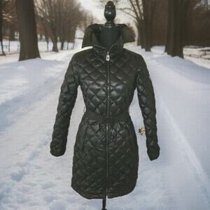 Michael Kors Packable Down Fill Puffer Jacket Mid-Length Women's Black Size Sm